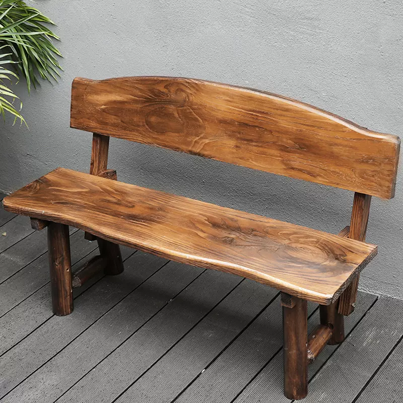 户外防腐木长椅公园椅庭院花园桌椅组合长椅子休闲实木餐桌椅坐椅