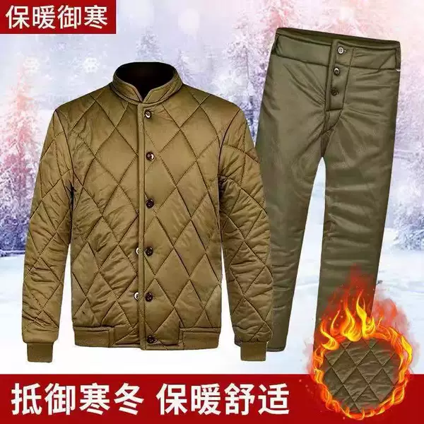 Civil Affairs Disaster Relief Cotton Clothing, Warm and Thickened for Cold Areas, Cotton Clothing and Pants for Cold Protection, Mining Cotton Clothing, Cold Storage Labor Protection Cotton Jacket and Pants
