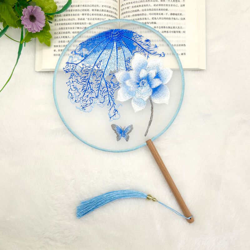 新しい片面刺繍扇子、漢服専用刺繍扇子、多用途古典露店、メーカー直販卸売|undefined