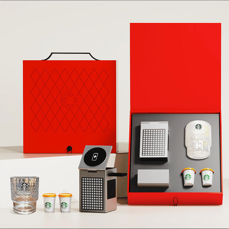 Starbucks Business Set: Gift for Clients, Employees, and Friends; Holiday Glass Coffee Cup with Wireless Charging and Logo Printing Starbucks Business Set: Gift for Clients, Employees, and Friends; Holiday Glass Coffee Cup with Wireless Charging and Logo Printing