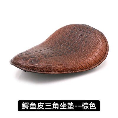 Suitable for Harley Cruise Prince Accessories Retrofit Retro Spring Leather Seat Cushion Single Seat Bag Harley Cushion (Motorcycle cushion) - triangle-cushion-crocodile-brown