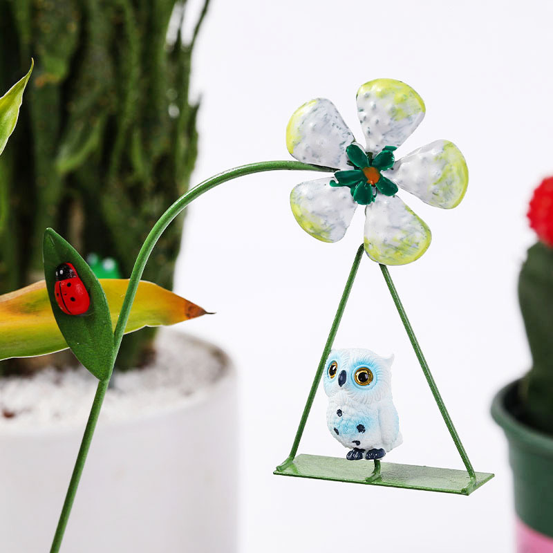 メーカークロスボーダー金属樹脂置物生け花多肉植木鉢微景観家庭装飾かわいい動物スイング|undefined