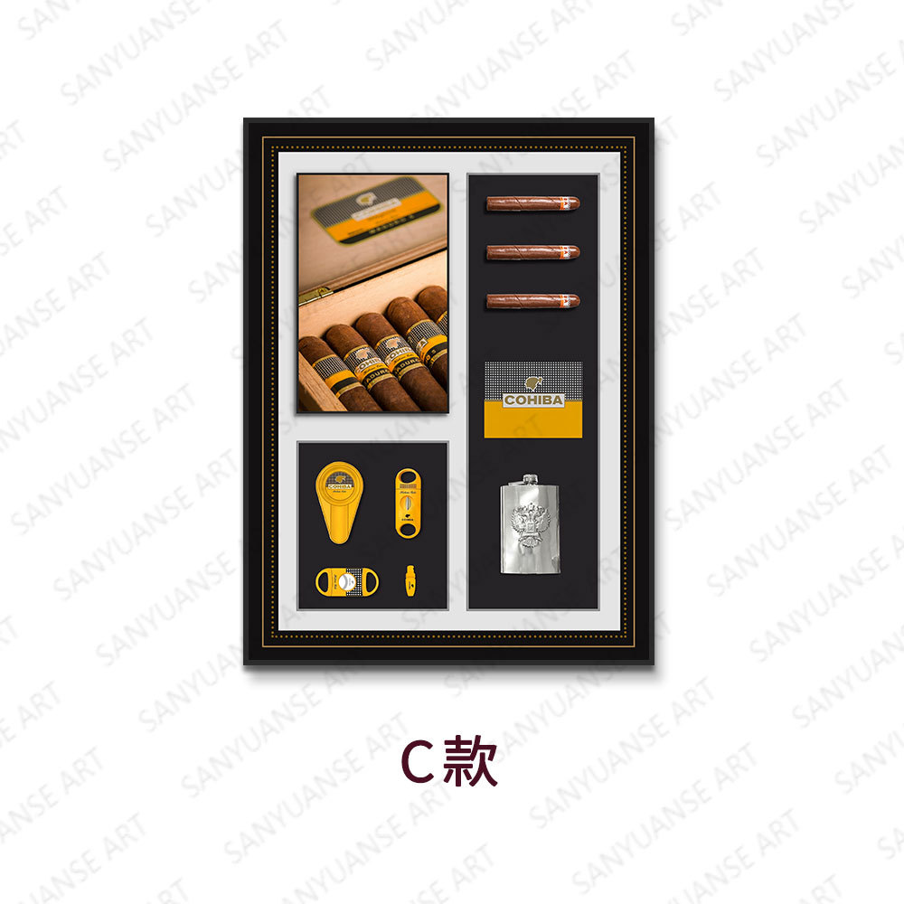 Cigarro de simulación instalación física tridimensional pintura de muestra habitación restaurante cafetería pintura decorativa artística