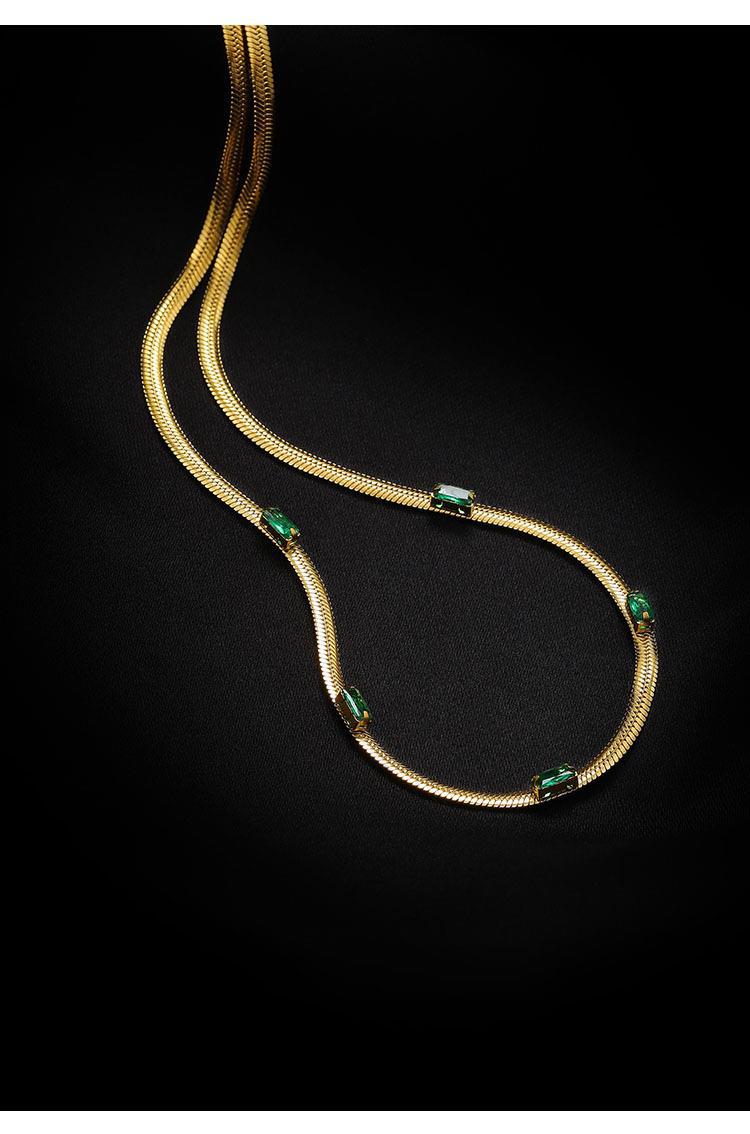 Necklace Classification Fashion Geometric Titanium Steel Inlay Zircon Necklace 1 Piece