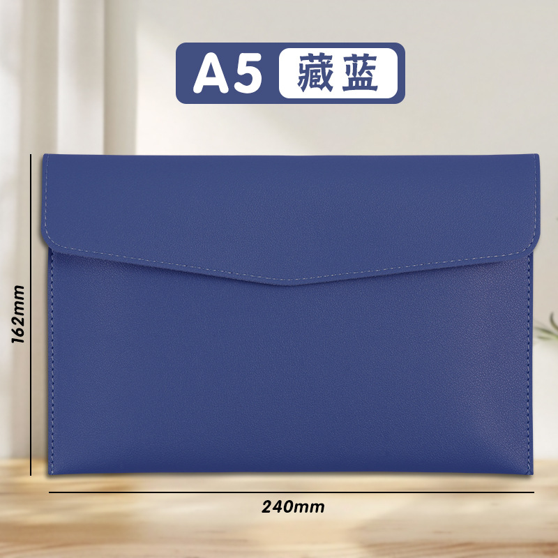 A5-다크블루 나파 패턴 문서 가방