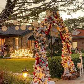 2024圣诞节装饰藤条拱门花环路引场景布置2.7米商场酒店橱窗摆件