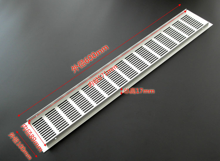 Fábrica al por mayor de aleación de aluminio red de ventilación rectangular armario ventilación de ventilación de ventilación de ventilación multipropósito