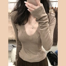 超好看修身打底衫女装秋装上衣感2025新款秋季领毛衣针织衫