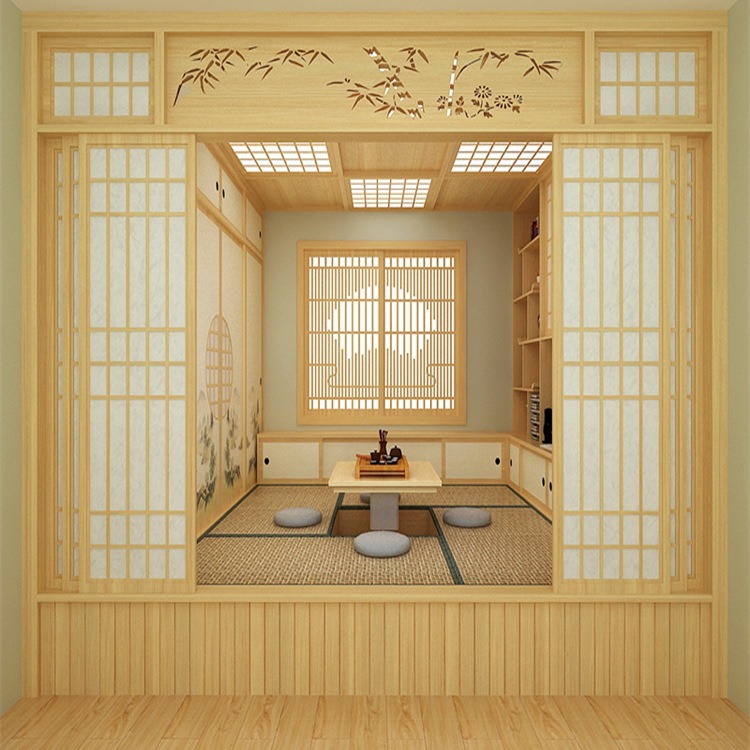 实木日式榻榻米和室中式书房阳台客厅房间床柜一体整体定 制塌塌