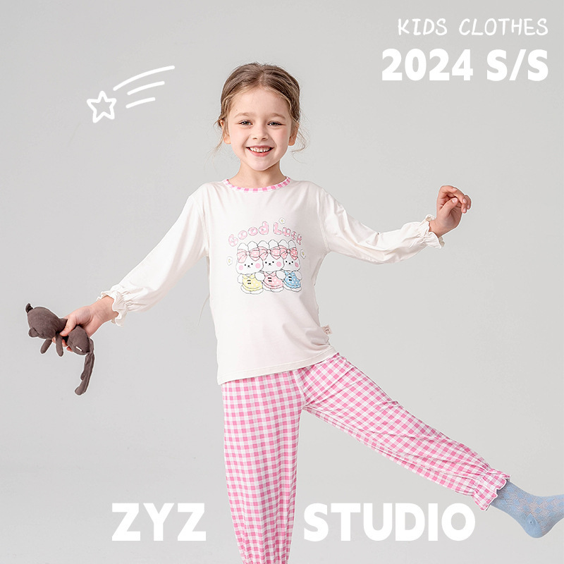 J109 designer children's homewear suit spring/summer Class A Girls' underwear Yassel cartoon cute pajamas