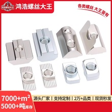 t型螺母20/30/40/45型欧标铝型材滑块弹性弹片螺帽船型锤头国标M6