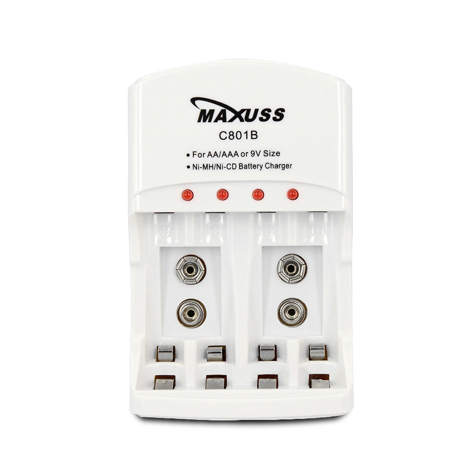 MAXUSS C801B AA/AAA电池充电器 5号充电器四槽充9V充7号