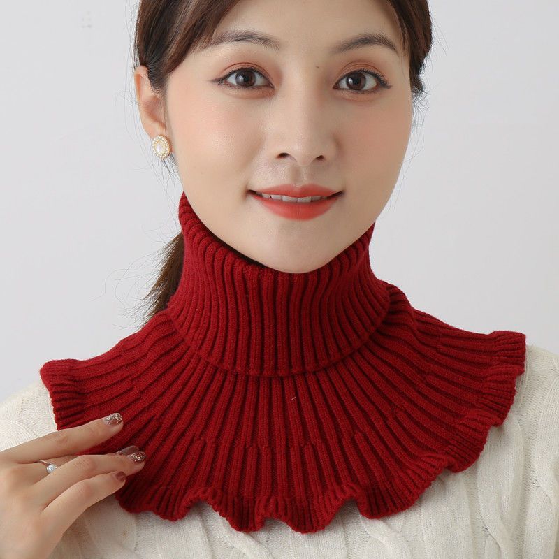 围脖女套头秋冬加厚保暖护颈脖套百搭装饰假领子针织时尚毛线衣领|undefined