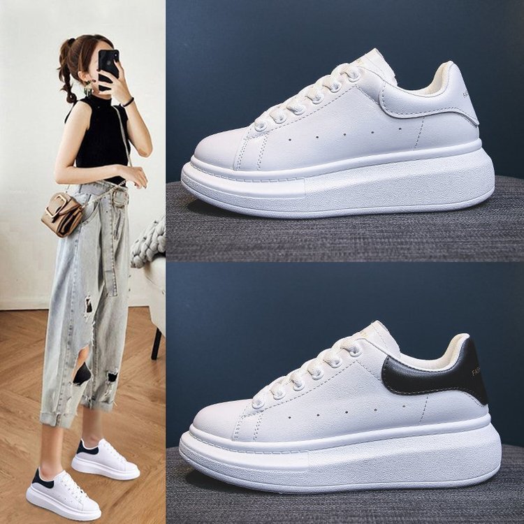 Lovers Height-increasing White Shoes 2021 Autumn New Fashion Casual Low-top Thick Women's Large Size Board Shoes Lovers Height-increasing White Shoes 2021 Autumn New Fashion Casual Low-top Thick Women's Large Size Board Shoes