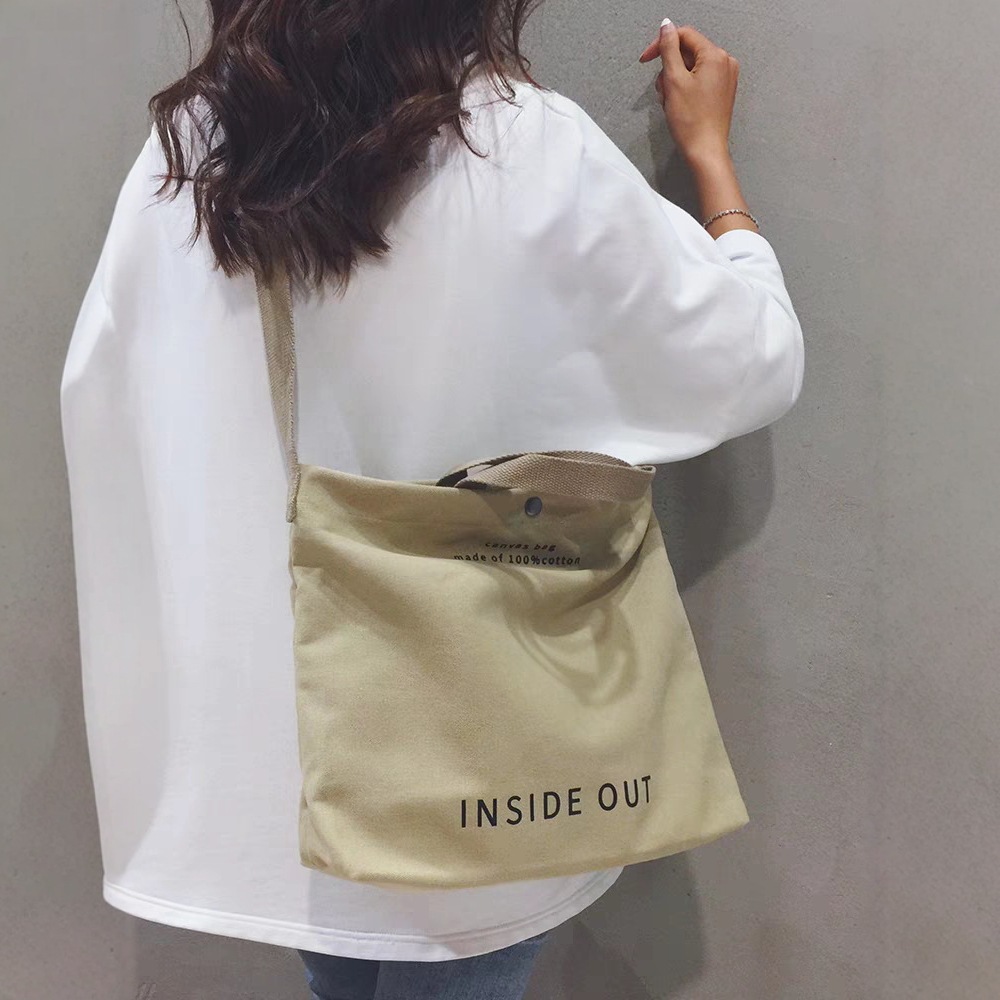 斜挎手提两用包男女学生手提袋补习袋帆布大容量上课包外贸尾货包