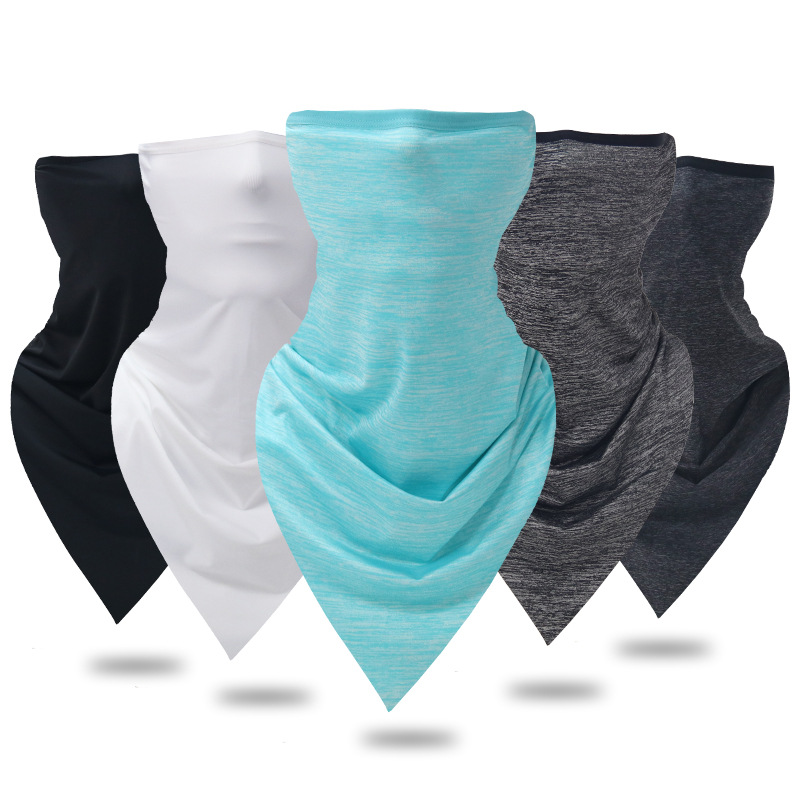 夏季冰丝防晒三角巾户外运动骑行面罩自行车魔术头巾防紫外线薄款|ru