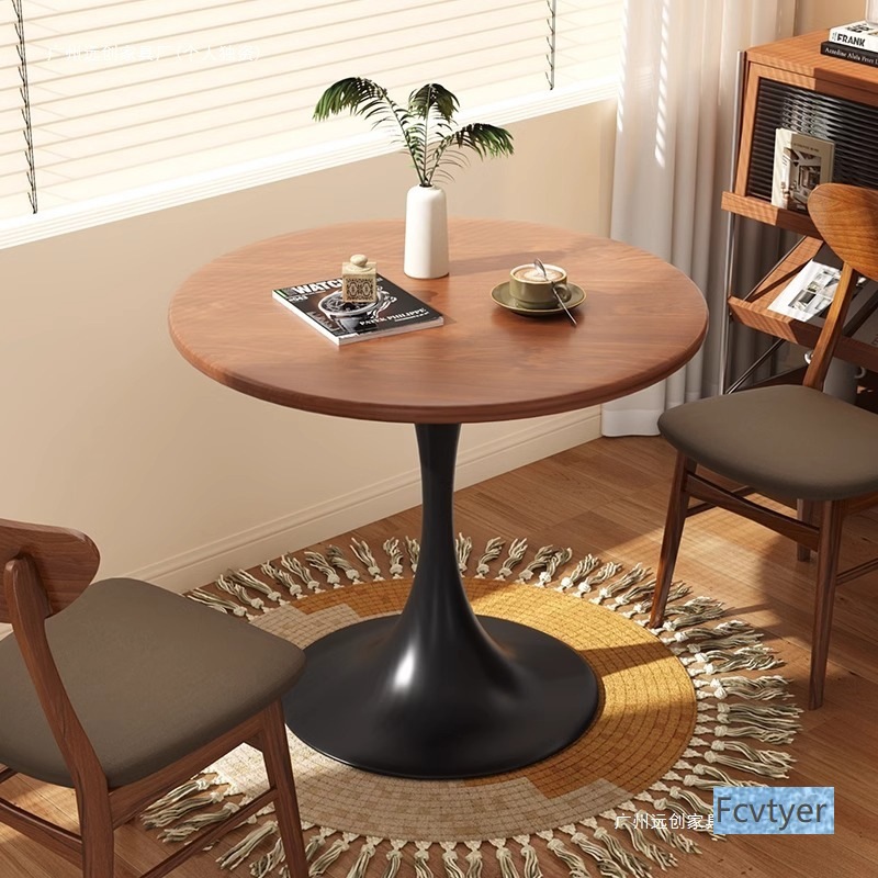 Tulip Round Table Small Apartment Home Balcony Round Dining Table Coffee Table Negotiation Table Reception Coffee Table Side Table