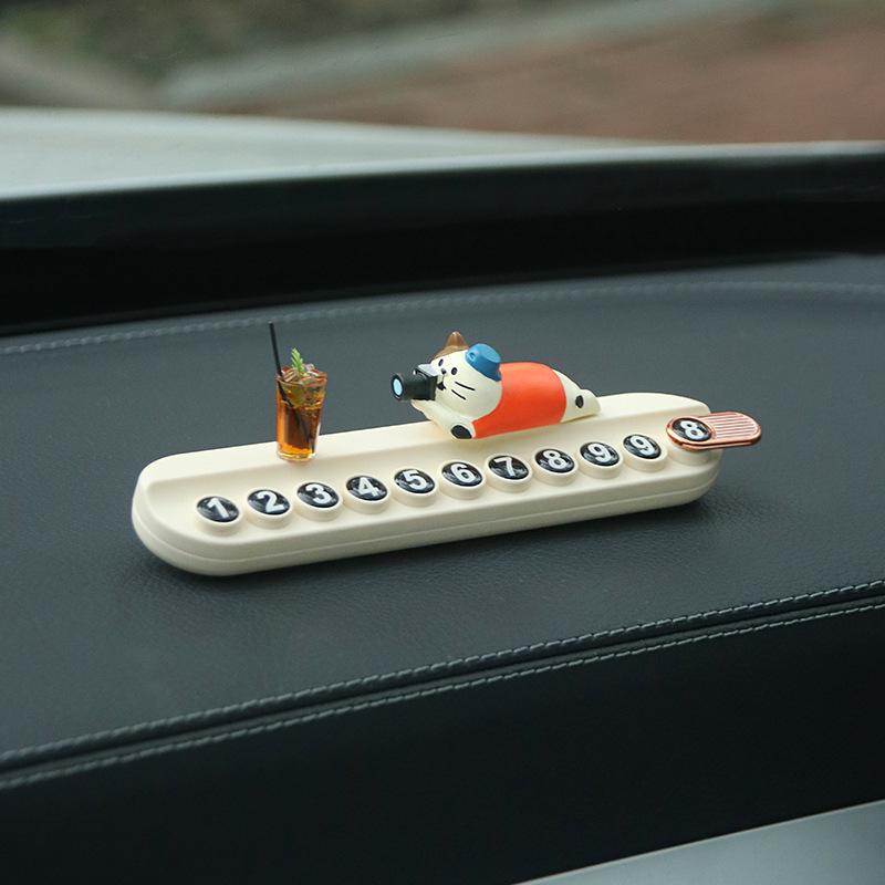 Tarjeta de estacionamiento temporal del automóvil, placa de matrícula, automóvil, teléfono móvil, niña creativa del automóvil, decoración del automóvil