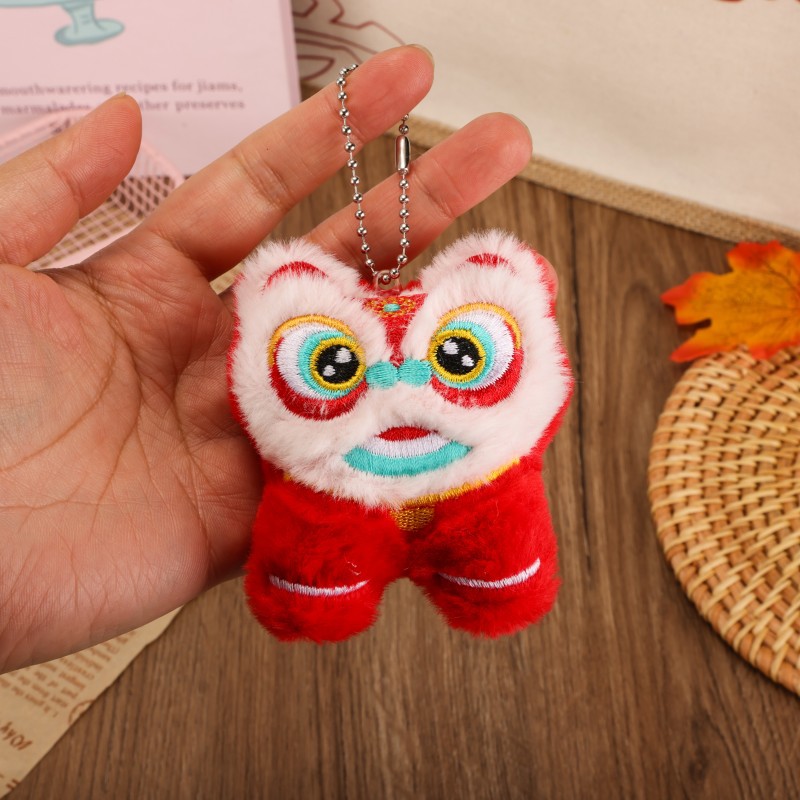 new year small gifts for activities pendant keychain plush horse year ornaments pony doll bags lion decorations