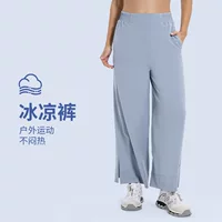Летние легкие тонкие дышащие спортивные брюки для отдыха, свободный прямой крой, для бега