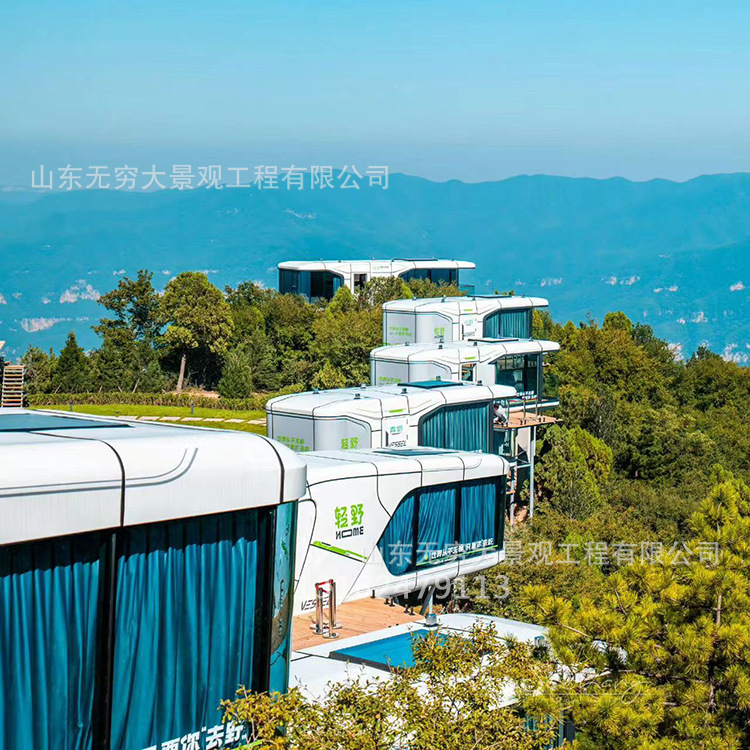 Casa móvil de contenedores Red Space Capsule Residence Hotel Residentes creativos Apple Barn al aire libre sala de cápsulas splice