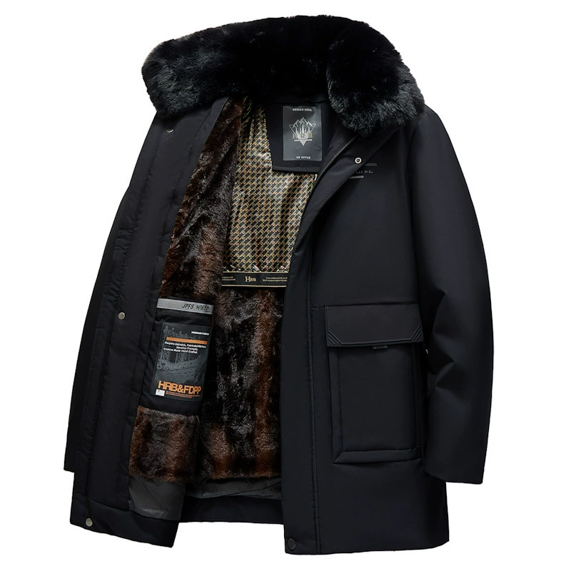 Поколение 2023 мужчин среднего и пожилого возраста с хлопковой подкладкой и бархатным воротником, теплое зимнее пальто для дедушки и отца