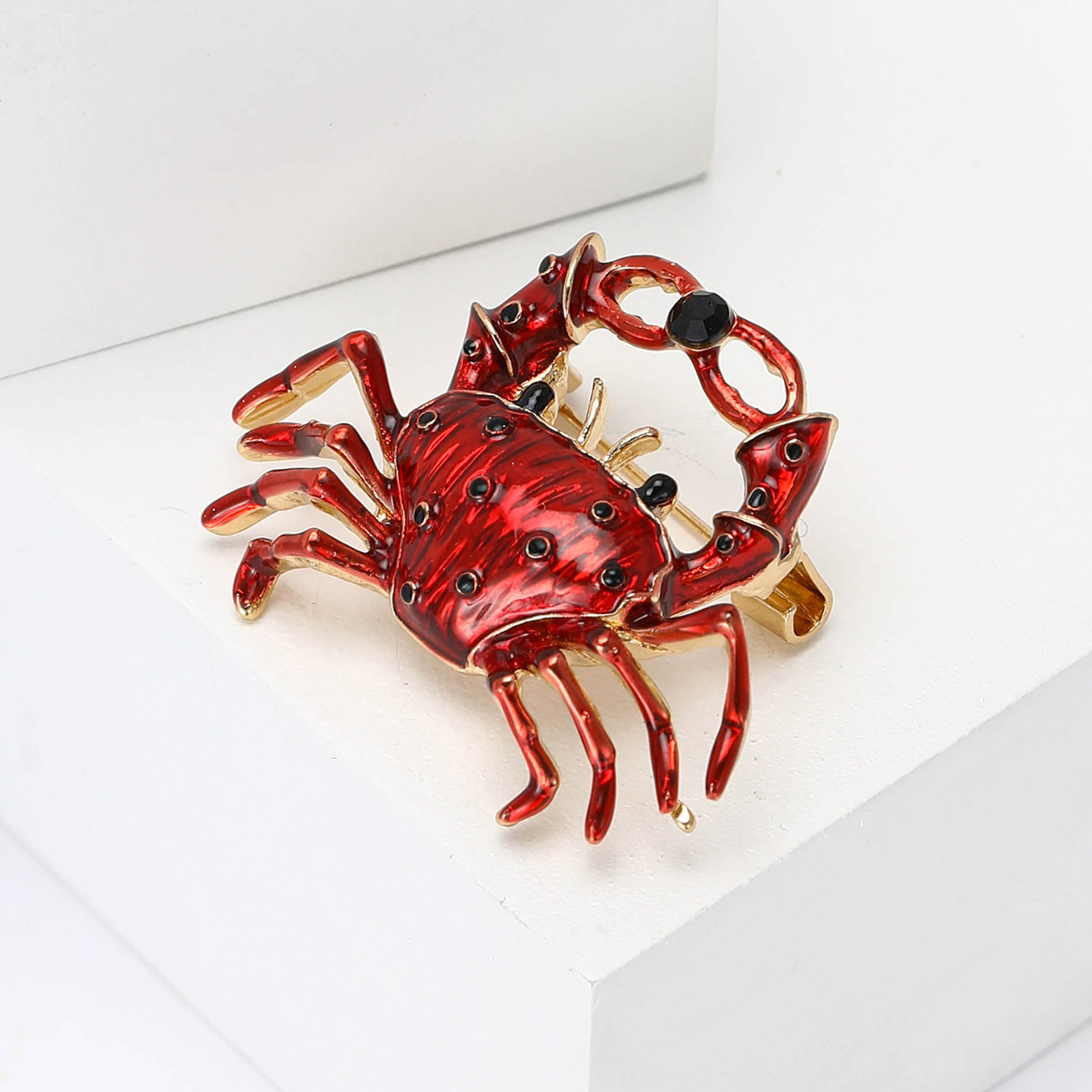 Holiday, Banquet, Selfie Occasion Alloy Material Lady Korean Style Pin Crab Alloy Enamel Women's Unisex Corsage Brooches