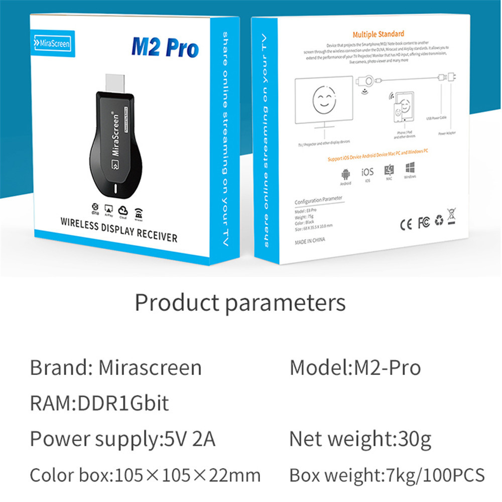 手机WiFi同屏器  M2Pro 无线播放器 投屏器 anycast 推送宝