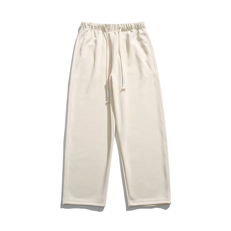 IZEXX otoño pesado color sólido sueltos pantalones casuales rectos de los hombres pantalones de pierna ancha de marca de moda americana Otoño de los hombres