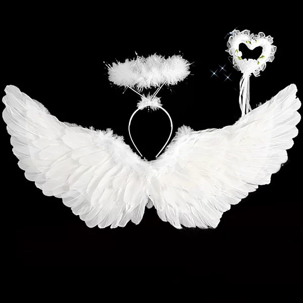 Factory direct supply children adult angel feather wings props stage 61 Halloween wings props wholesale
