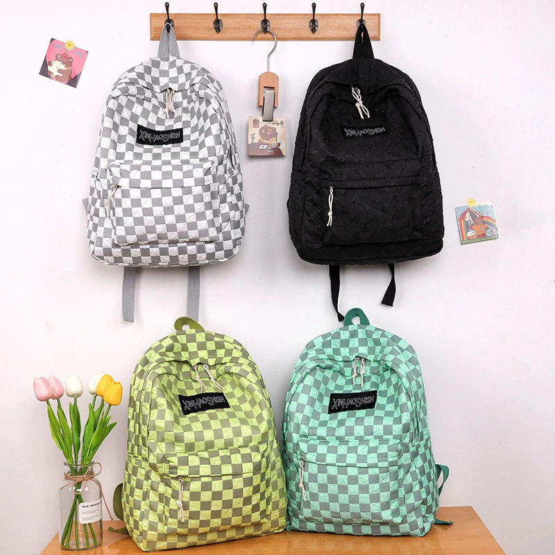 Backpack Checkerboard Small School Backpack, Lightweight 0.22 kg, Japanese-style for Elementary & Secondary