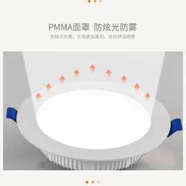 led超薄筒灯嵌入式5W4寸6寸12W孔灯商场18W天花灯客厅15W大号筒灯