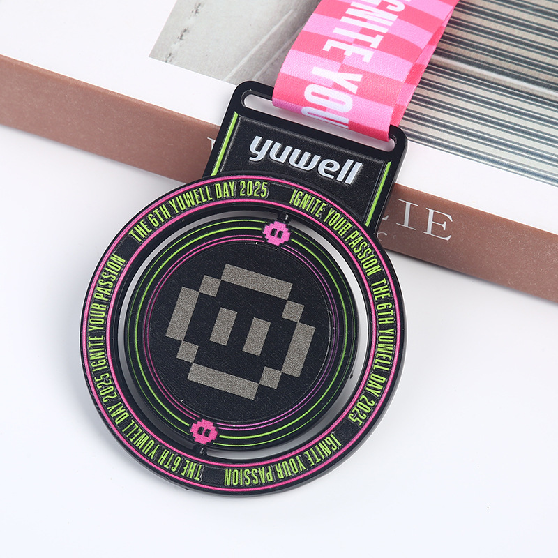 Medalla de metal transfronteriza personalizada juego de imán giratorio medalla de aniversario conjunta lista publicidad personalizada