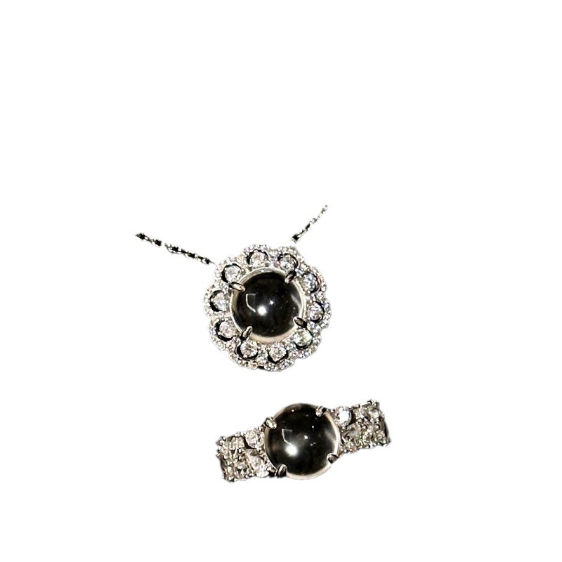 Collier en argent pur pour tout le corps avec chaîne de clavicule en jade et mousse d'eau, bijoux Xiancan, nouveauté, luxe léger, vent frais_voghion.com