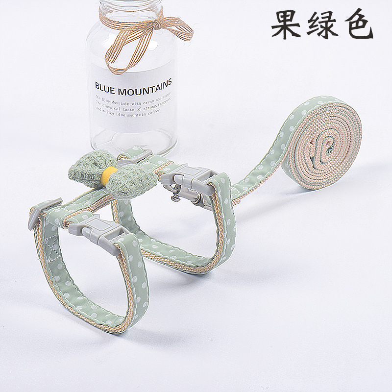 Cuerda de tracción para gatos para evitar que se libere, lazo de lunares de verano, correa para el pecho en forma de trabajo para gatos, correa para caminar para gatos