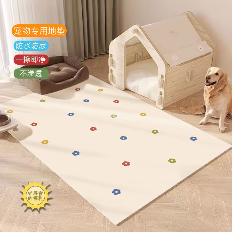 Cartoon Pet Urine Barrier Mat, One-Touch Clean Pvc Bay Window Mat, Dog Kennel Waterproof Urine Barrier Mat, Stain-Resistant and Easy to Clean