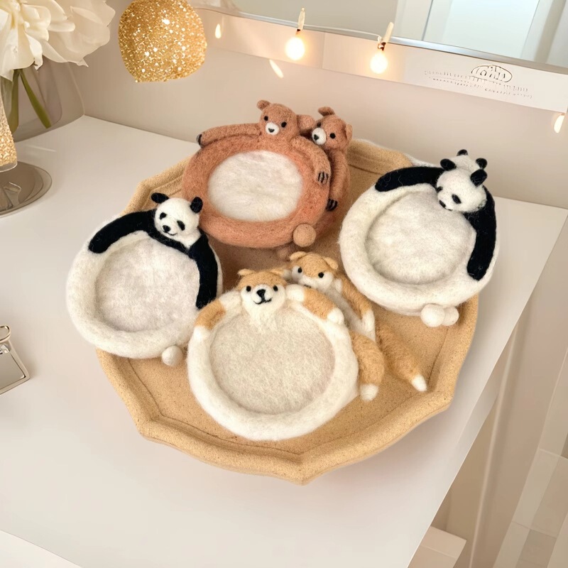 手作りウールフェルト重工かわいい動物コースター通動物コースター断熱マットINSシンプルな風完成品|undefined