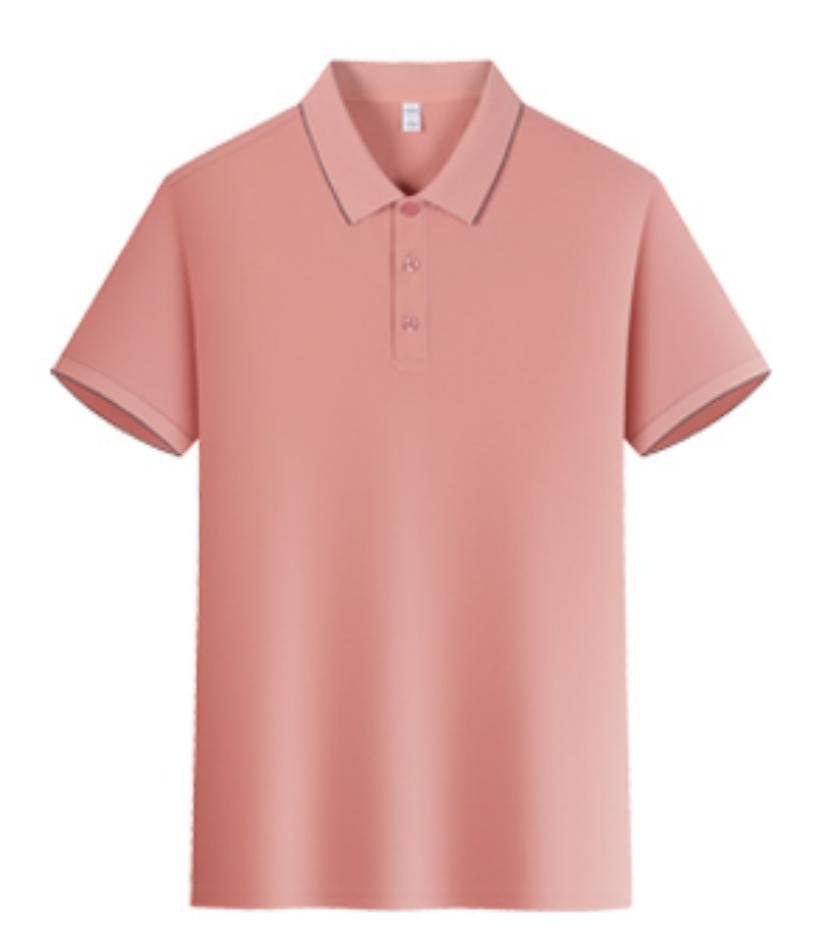 Calidad Verano frío, transpirable, ligero, lujo, fragancia fresca, poliéster, amoníaco, solapa de color sólido, camisa POLO en vivo, camiseta de manga corta
