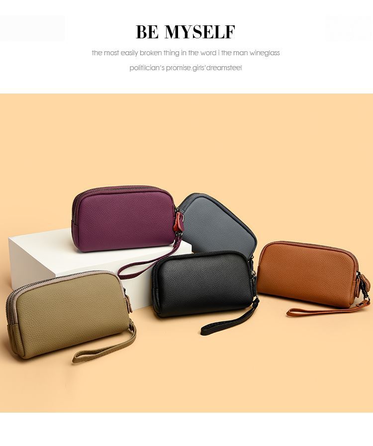 Leather Clutch Elephant Gray