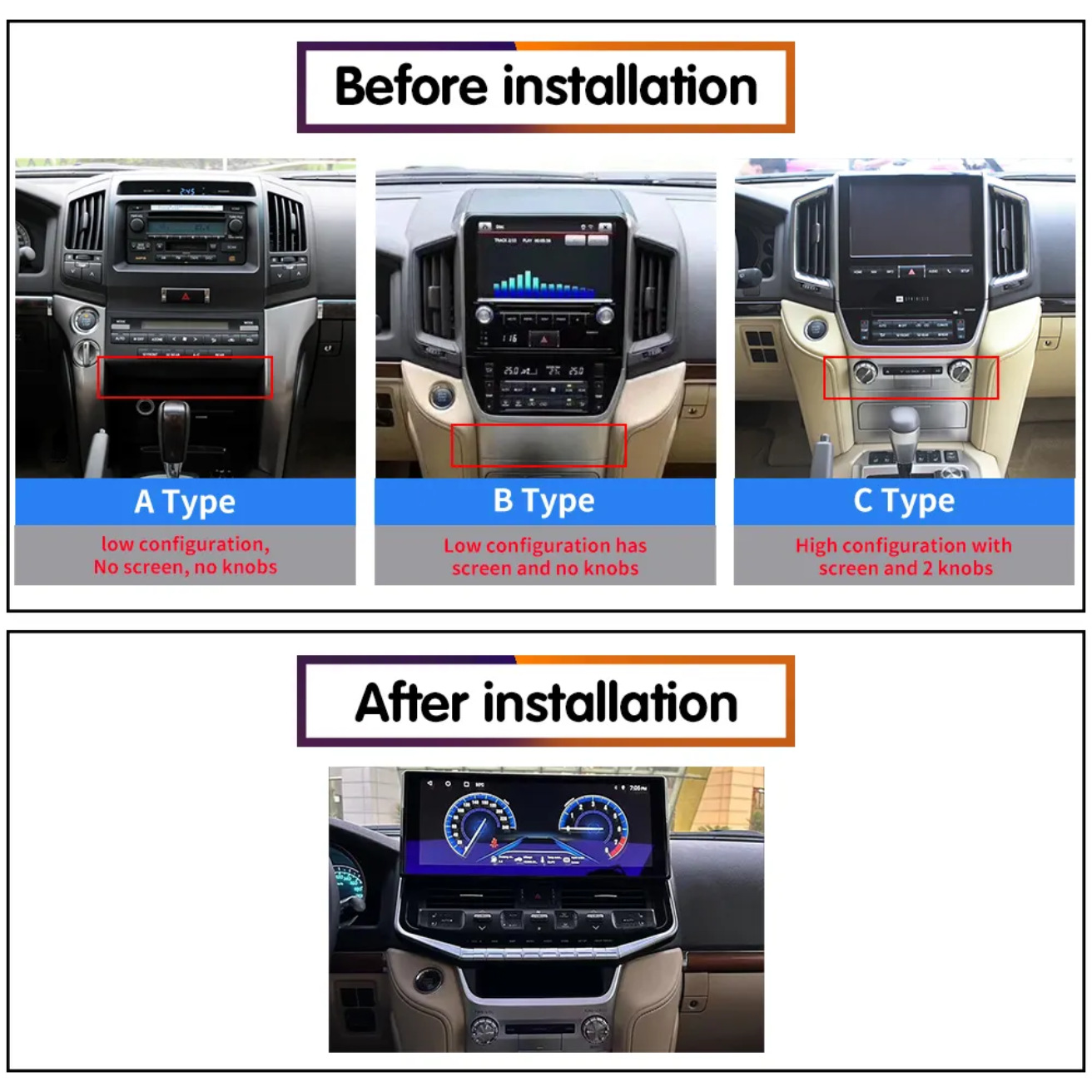 Suitable for Toyota Cruiser Lc200 Modified and Upgraded Lc300 Central Control Android Large Screen Car Navigation 16.3inch