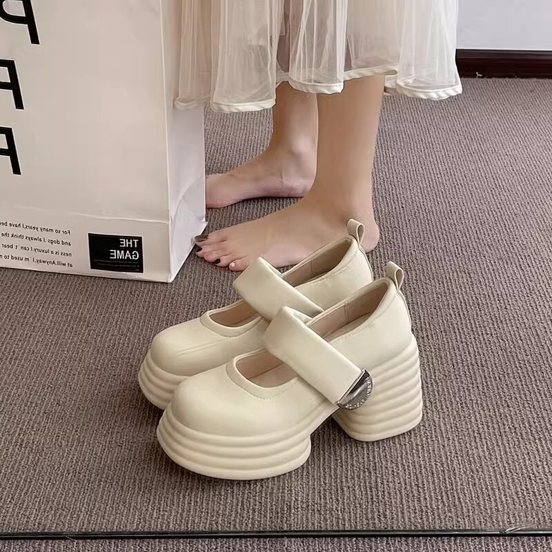 Platform Shoes Wedding Bride Shoes Bridesmaid High Heels 2025 Spring New Mary Jane Wedding Shoes for Women Versatile and Comfortable
