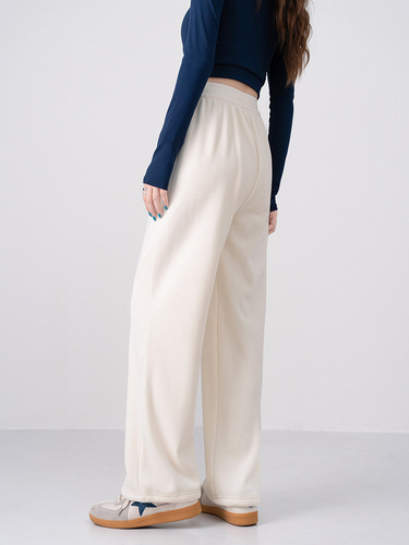 Fall/Winter Fleece-Lined, Thick, Flowing Chenille Wide-Leg Pants — Vintage Corduroy Design, Casual, Versatile, Warm, and High-Waisted with a Relaxed Fit