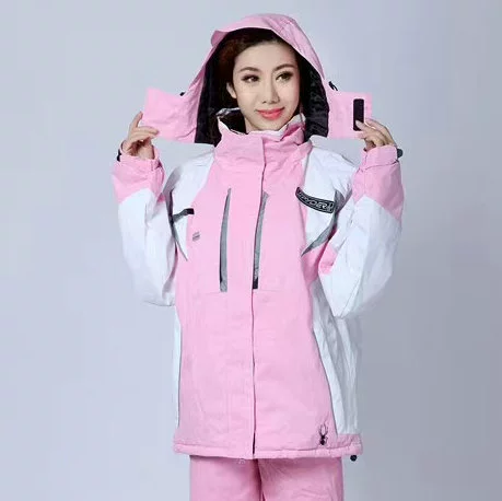 Леди теплый водонепроницаемый износостойкий лыжный костюм утолщенные хлопчатобумажный лыжный костюм