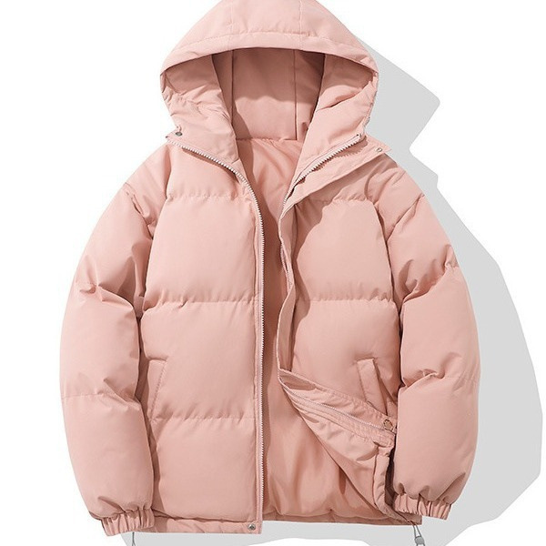 メンズ綿服2025冬新作ゆったりフード付き無地厚手保温カップル用パンコート綿服|undefined