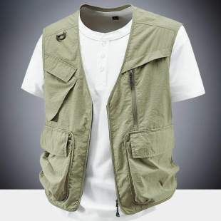 Work Vest Men's Spring and Summer New Multi-Pocket Outdoor Leisure Sports Vest Thin Vest