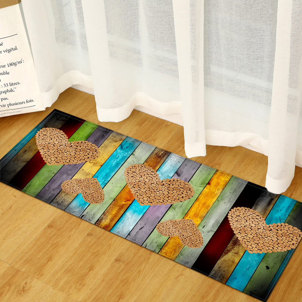 Venta caliente grano de madera puerta casa estera cocina tira absorbente baño antideslizante alfombra del piso sala de estar dormitorio alfombra 1