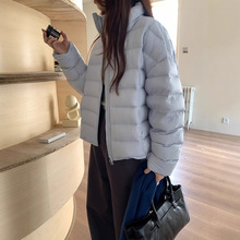 新国标90白鸭绒立领排骨羽绒服女冬季新款宽松百搭保暖面包服外套