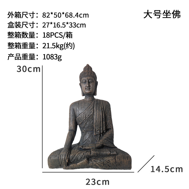 Nuevas decoraciones de entrada, estatuas de Buda para decoración de oficinas y hogares, creativo Buda meditando de estilo chino para sala de estar.