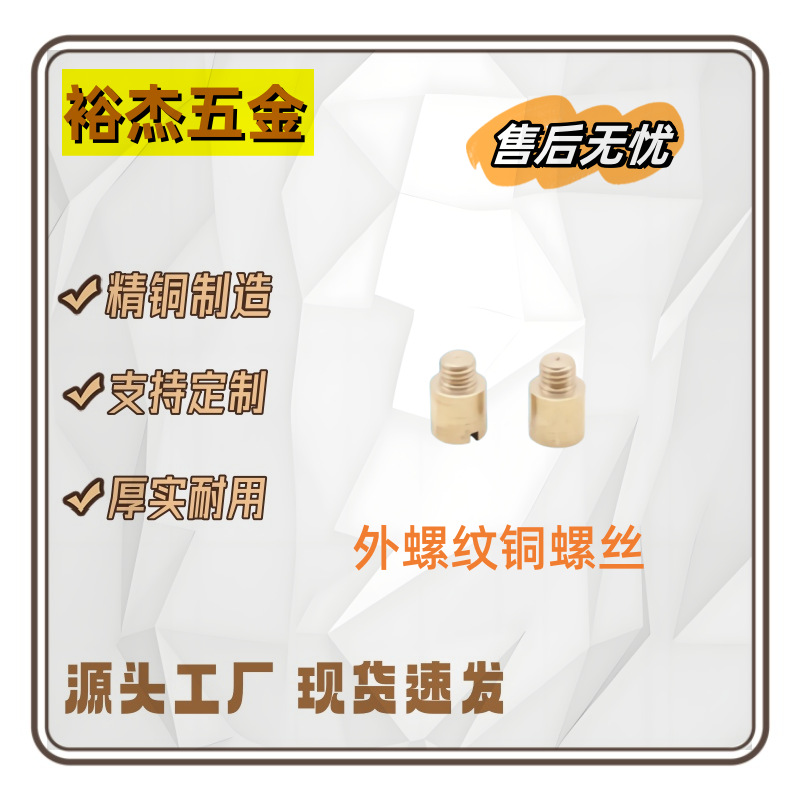 源头工厂非标直供全铜螺丝水泵配件外螺纹铜螺丝