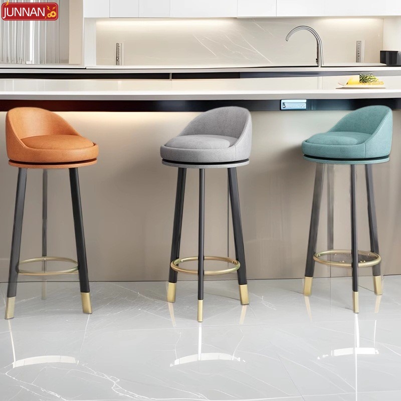 Silla de bar personalizable, silla de bar giratoria para el hogar de lujo ligero, silla de respaldo, taburete elevador, silla alta minimalista moderna
